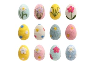 Felt Easter Eggs for Crafts | Large Pastel Felted Eggs Ornaments Crafts - Colorful Easter Decoration, Exquisite Home Tree Gar