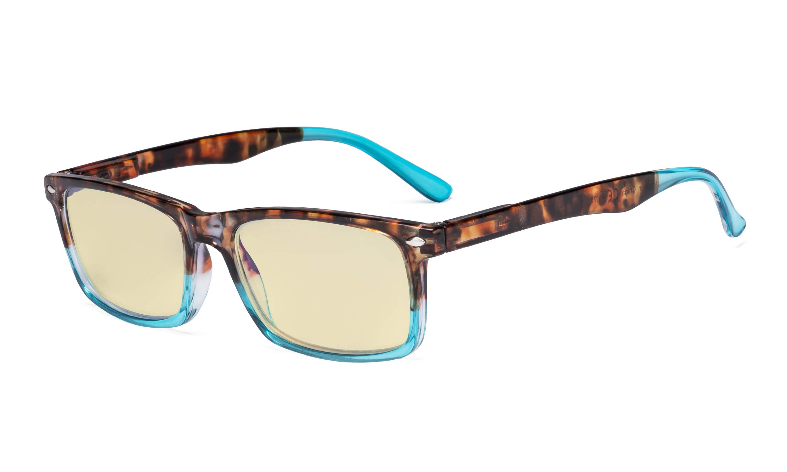 Eyekepper Blue Light Blocking Reading Glasses Men Women with Yellow Filter Lens - Comfort Computer Readers - Tortoise/Blue +0.75
