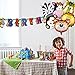 PartyTalk 6pcs Jungle Safari Animal Balloons with Zoo Animal Happy Birthday Banner, Safari Zoo Animals Party Supplies for Jungle Birthday Party Baby Shower Decorations