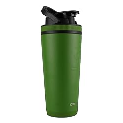 Ice Shaker 26 Oz Shaker Bottle, Stainless Steel