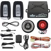 EASYGUARD EC003K-NS Smart Key PKE Passive Keyless Entry Car Alarm System Push Start Button Remote Engine Start Remote Trunk with Shock Sensor Release DC12V