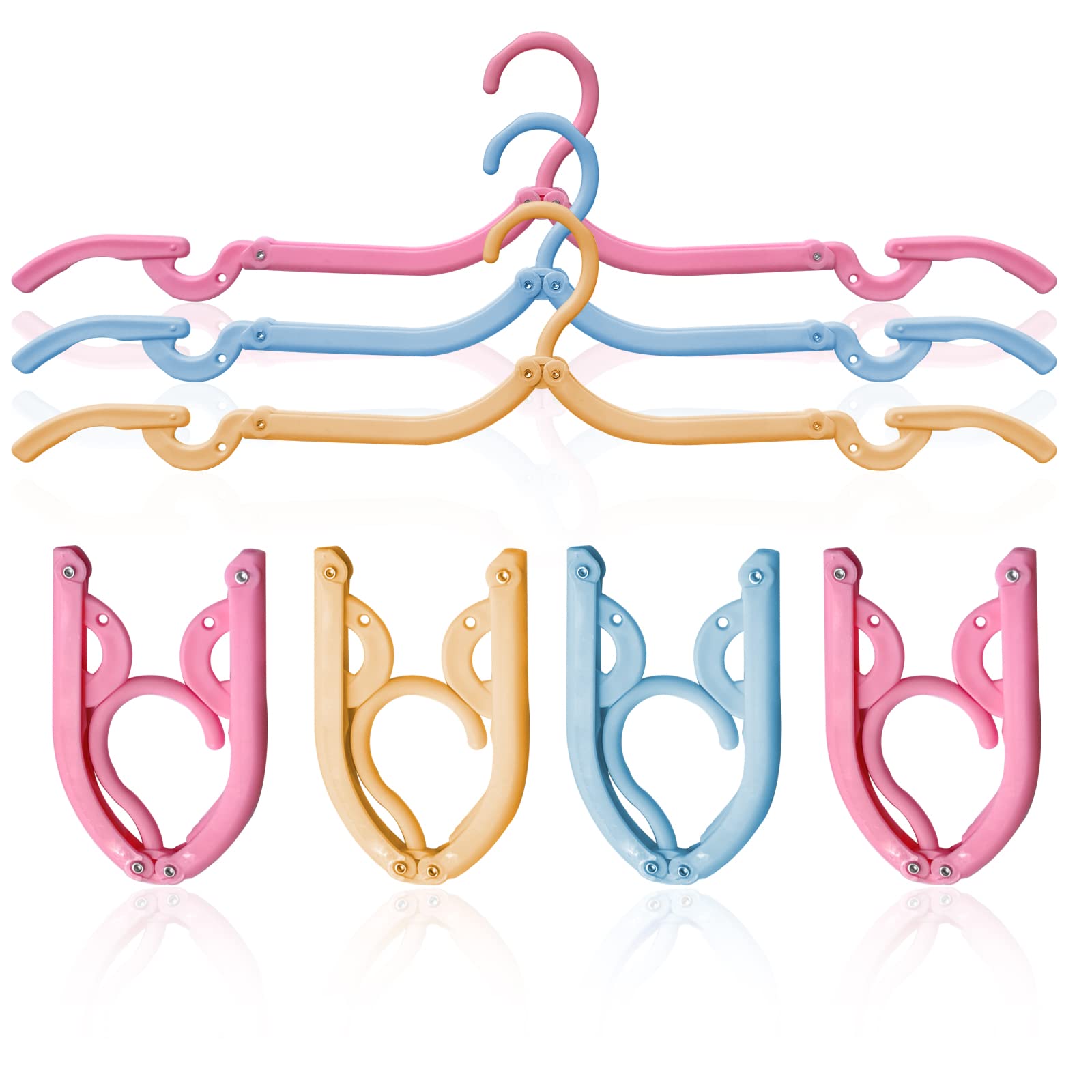 Photo 1 of **2 pack***12 Pcs Travel Hangers,Portable Folding Clothes Hangers ?Clothes Drying Rack for Home and Travel ?3 Color?