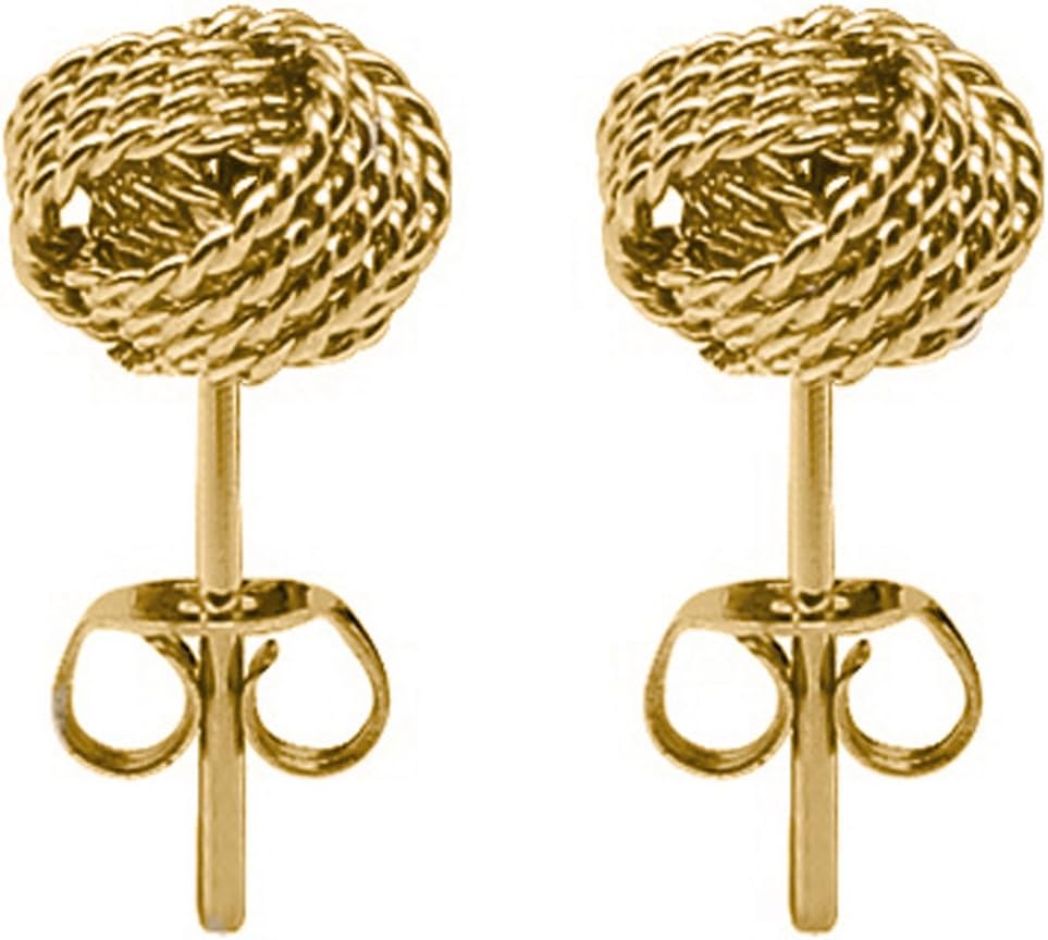 Silver Celtic Knot Stud Rope Earrings - Available in Gold & Rose Gold Plated - Packed in a Velvet Bag