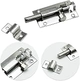 SZXMDKH Stainless Steel Door Bolts Lock Latch 2 Pack 2 Inch Silver Sliding Plate view 3