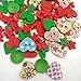 Mixed Color Wooden Buttons Sewing Button Kid's Scrapbooking DIY Craft Wedding Decoration - Red