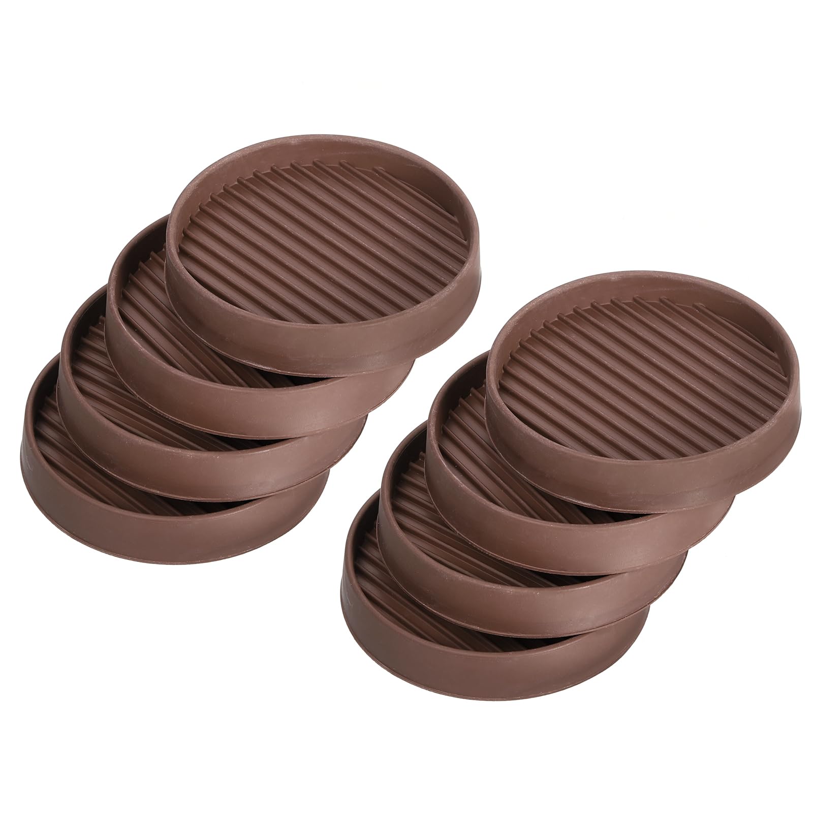 uxcell Chair Leg Floor Protectors, 8Pcs 3" - Rubber Round Non-Slip Furniture Pads, Anti-Slip Furniture Pads for Hardwood Floors, Couch, Bed Stopper (Brown)