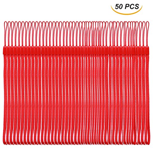 Maogear 50 Pack 7 Inch Bulk Hand Wrist Lanyards Straps Strings for USB Flash Drives, Keys, Keychains, ID Name Tag Badge Holders,Smartphone and other Portable Items - Assorted Colors (Red)