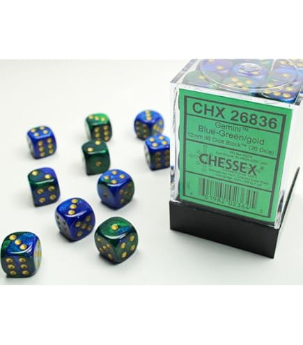 Amazon.com: DND Dice Set-Chessex D&D Dice-16mm Gemini Blue, Green