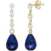 Galaxy Gold GG 14k Solid Gold Earring with Diamonds and Sapphires