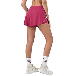 Aurefin Women's 2 in 1 Flowy Running Shorts High