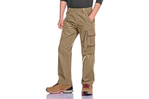 CQR Kids Youth Hiking Cargo Pants, UPF50+ Quick Dry Outdoor Camping Pants