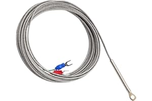 5mm Hole Washer Temperature Sensor Type K Thermocouple 0.5/1/2/3/4m Braided Cable TC for K Type Input Digital Thermostat(K Ty