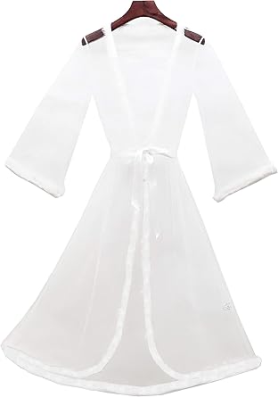 premium fluffy trim maxi robe