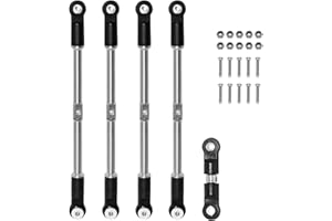 YUKIFISH RC Turnbuckle Set Bolded Steel 5pcs for Arrma Kraton Big Rock Outcast 6S Fireteam Notorious Upgrade Parts (Black)