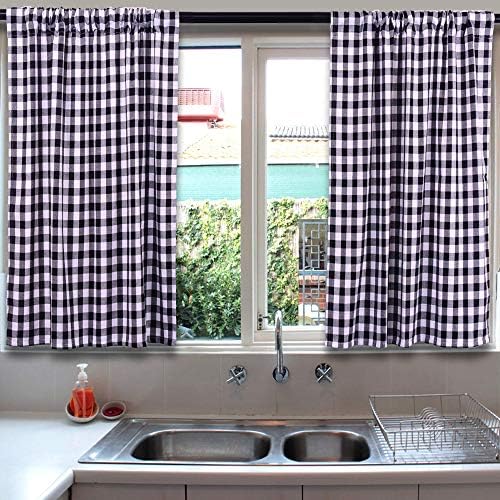 Download Amazon Com Lghome Buffalo Check Curtains Plaid Window Treatment Kitchen Window Panels Black And White 36x36inch Pack Of 2 Home Kitchen 3D SVG Files Ideas | SVG, Paper Crafts, SVG File