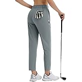 baleaf Women's Golf Pants with Belt Loops Zipper Pockets Stretch Travel Work Bussiness Dressy Casual Slacks UPF 50+