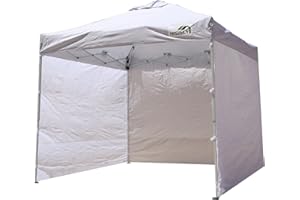 HISINLY 8x8ft Pop Up Canopy Tent, Instant Shade with 3 Removable Sidewalls & Vented Roof, Portable Commercial Event Canopy for Outdoor Patio, Camping, Party, Market, White, Fits 3-5 People