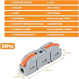 Flintronic 34P Quick Dual Wire Terminal Blocks 2 Pin 18-22AWG view 3