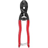 WORKPRO 8-inch Mini Bolt Cutter with Recess and Spring | Compact Bolt Cutters, Cr-V Steel, Gripping Jaws, Security Lock, Comfortable Grip, for Wire, Cables, Chains, Small Screws
