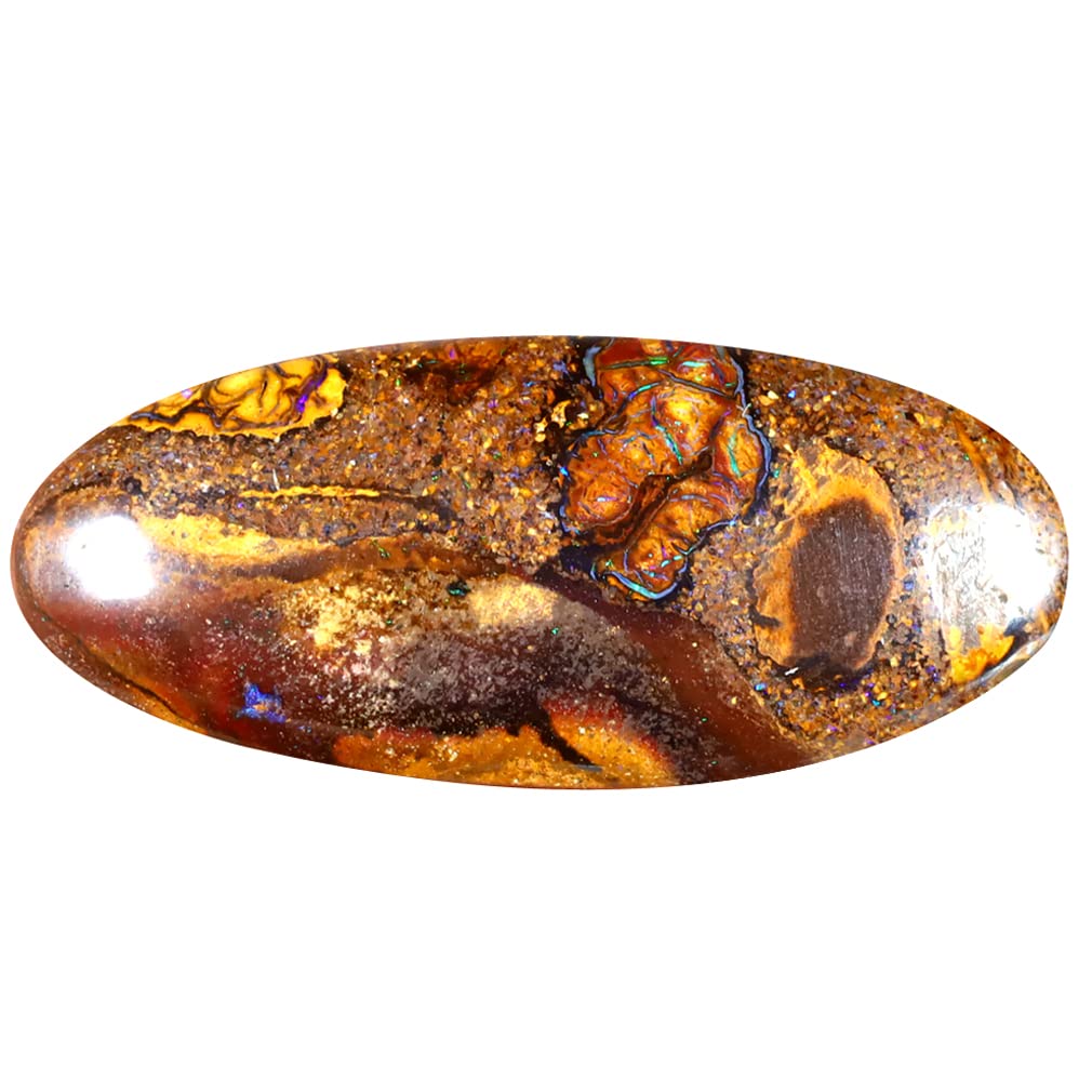 16.54 ct Oval Cabochon Shape (31 x 13 mm) Multi Color Australian Koroit Boulder Opal Natural Loose Gemstone