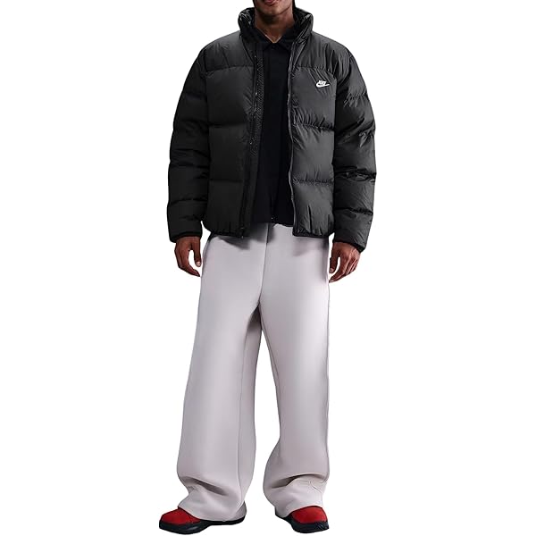 Nike MEN'S COACH QUILTED SYNTHETIC FILL INSULATED JACKET, OFF NOIR