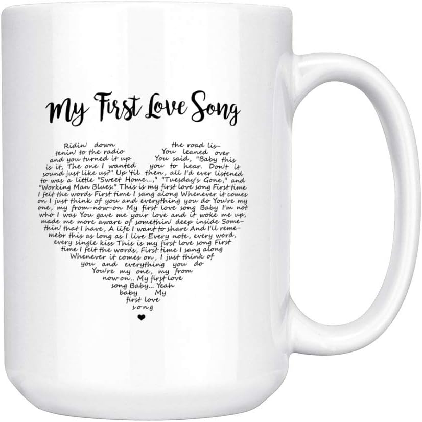 Amazon Com My First Love Song Song Lyrics Ceramic Coffee Mug Tea Cup 15oz White Kitchen Dining