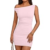 Trendy Queen Womens Mini Summer Dresses 2026 Going Out Off The Shoulder Bodycon Sexy Party Club Spring Fashion Outfits