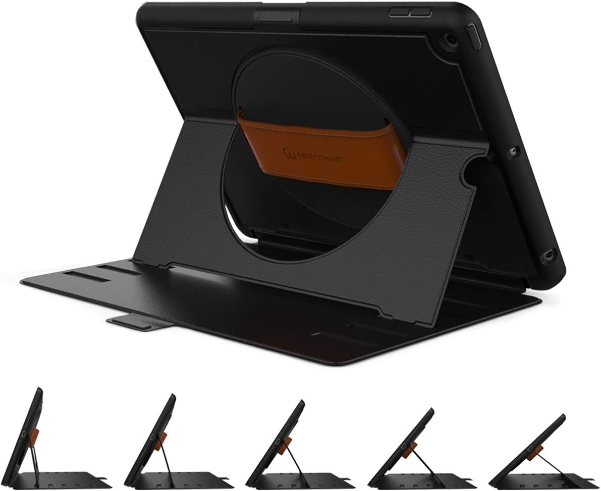 New Trent iPad 9th Generation Case (2021), iPad 8th Generation Case (2020), iPad 7th Generation Case (2019), Premium PU Leather Folio, Detachable Rotation Leather Strap Kickstand for iPad 10.2 2021
