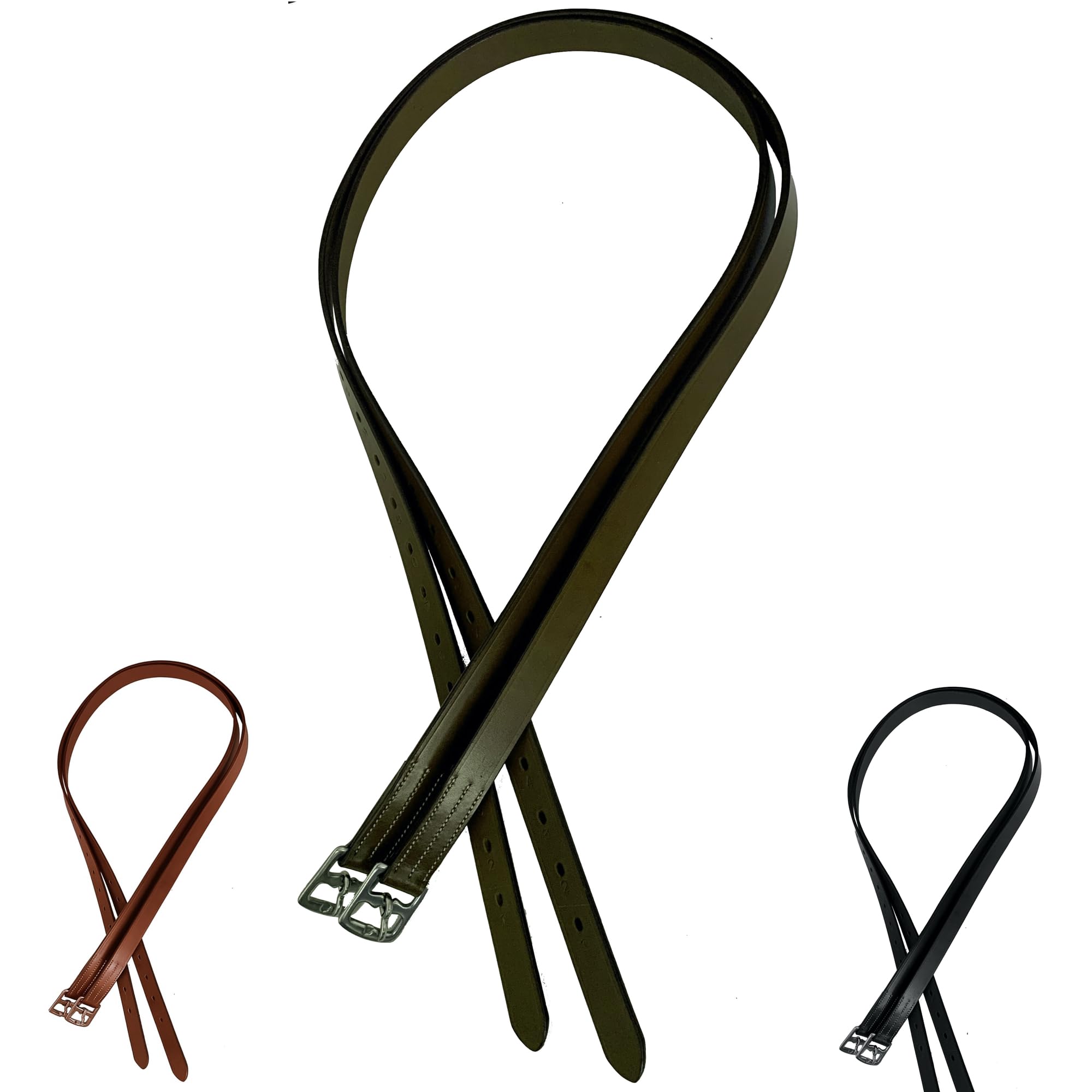 Majestic Ally Genuine Leather Stirrup for English Saddle (Brown, 48 Inches)