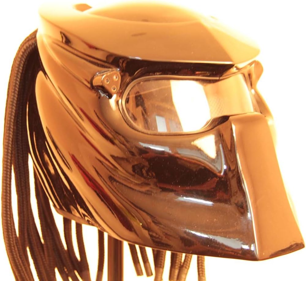 Predator Motorcycle Helmet X1 GOLD with Led Lamp made by XFF Fiber Factory (L)