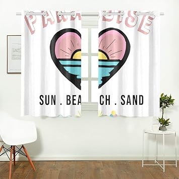 Amazon Com Wiedlkl Teal Bedroom Curtains Vintage Tropical Sun