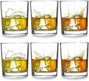 ELIDOMC Italian Crafted 6Pcs Old Fashioned Whiskey Glasses, 11Oz Whiskey Glasses For Drinking Bourbon Scotch Cocktail Irish Whisky, Premiun Old Fashioned Glasses Set of 6