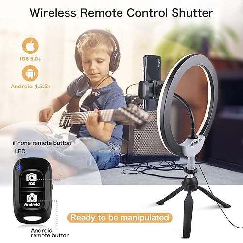 thumbnail image 2 of 10In Led Ring Light, Dimmable Usb Port Photography Lamp With Phone Clip 2 of 11
