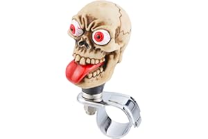 Arenbel Skeleton Head Steering Wheel Spinner Knob Car Turning Suicide Booster Assist Grip Handle Fit Most Vehicles, Beige