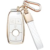 JUIMWDY Key Fob Cover for Mercedes Benz,Compatible with A-Class C-Class G-Class 2017-2020 E-Class S-Class