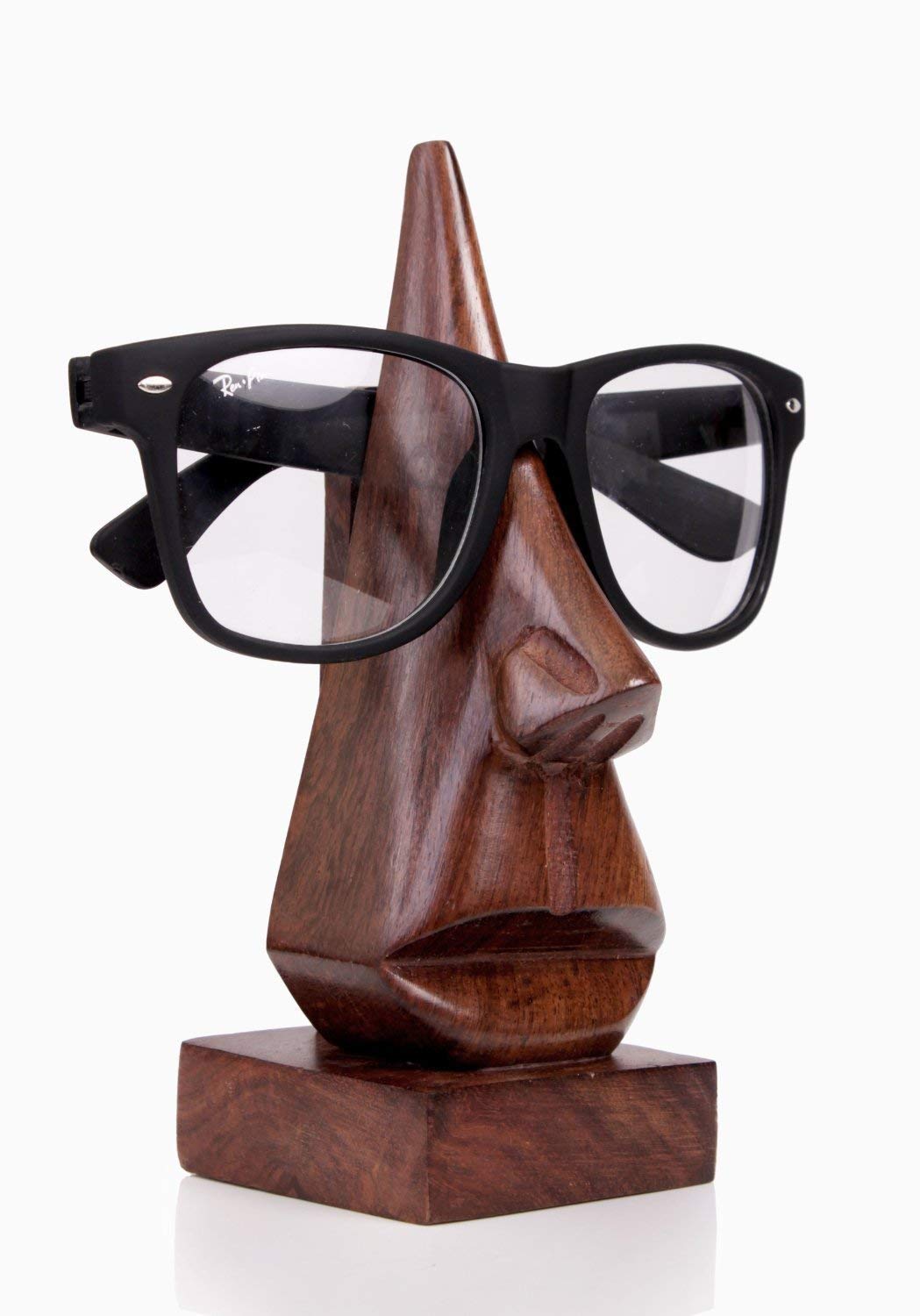 Unique Shaped Wooden Eyeglass Spectacle Holder Display Stand Home Office Desk Decorative (Design 9)