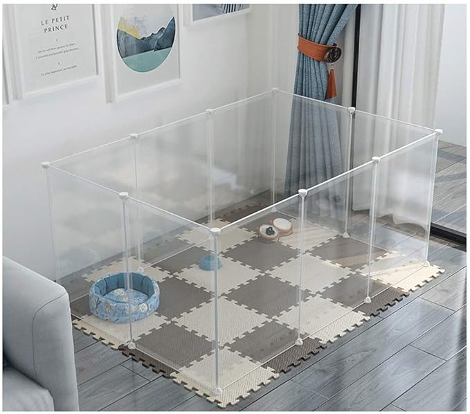 GBY Pet Fence, Transparent Plastic pet Fence, Foldable pet