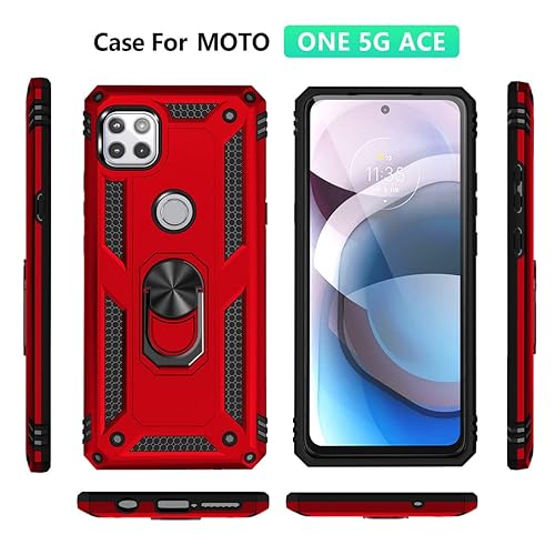 YZOK for Motorola One 5G Ace Phone Case,with HD Screen Protector