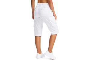 Viodia 15" Long Shorts for Women Hiking Cargo Bermuda Shorts Lightweight Knee Length Capris for Summer Travel Fishing