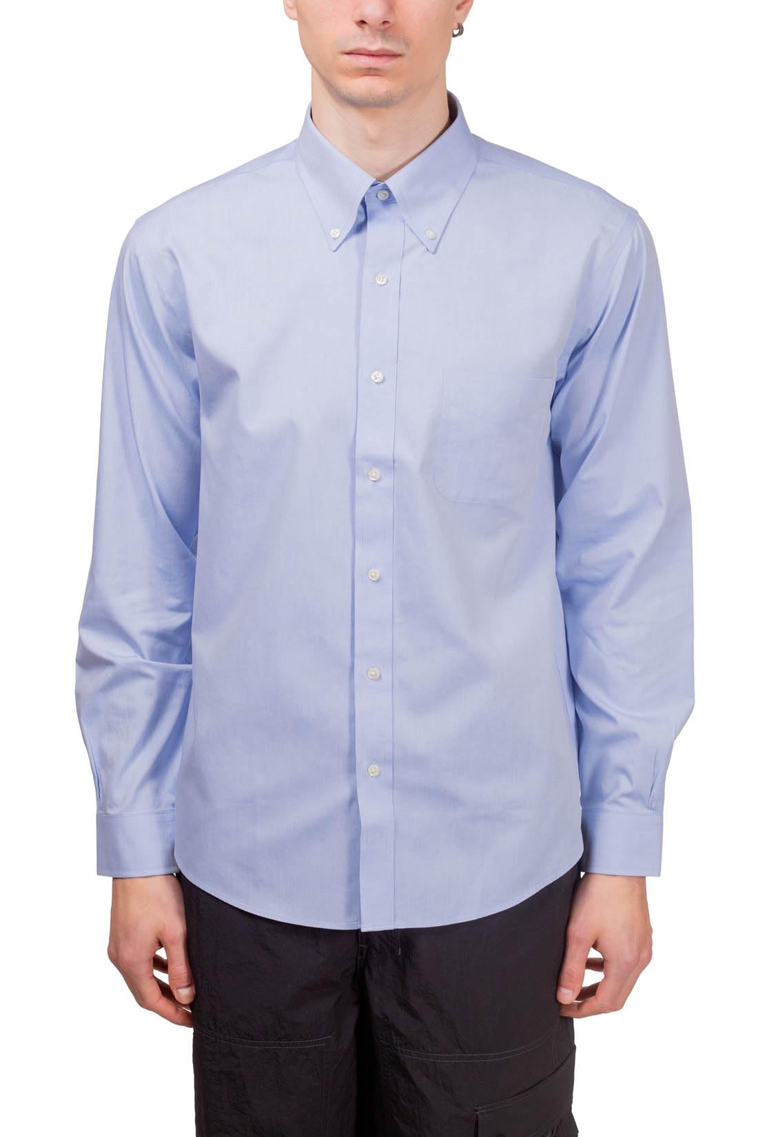 Brooks Brothers Men’s Non-Iron Ainsley Pinpoint Regular Dress Shirt, Solid Light Blue, 15.5″ Neck 34/35″ Sleeve Azure