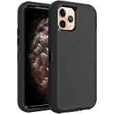 WOGROO Case for iPhone 11 Pro Max, Heavy-Duty Tough Rugged Shockproof Drop Protective Cover Phone Cases, Black