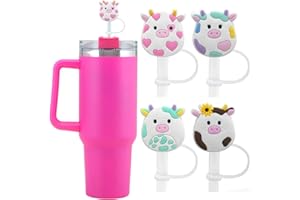 YISINAR Straw Cover Cap for Stanley Cup 30& 40 Oz Tumblers - 10mm Cute Straw Tips Covers,Silicone Straw Toppers, Funny Straw Covers Cap Plugs,Anti-dust Straw Tip Drinking Straw Tips Lids,Valentines Day Gifts