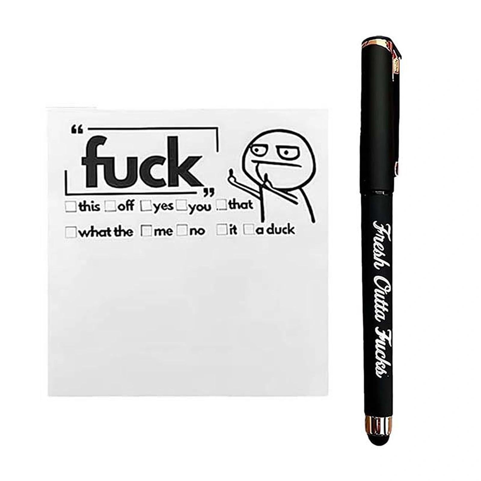 Aczyqws 1 pcs Pen,Funny Sticky Notes Office Supplies,Desk Accessories for Friends Funny Christmas Gifts for Men Women (Black)