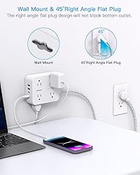 Extension Cord 25 Ft, HANYCONY Surge Protector