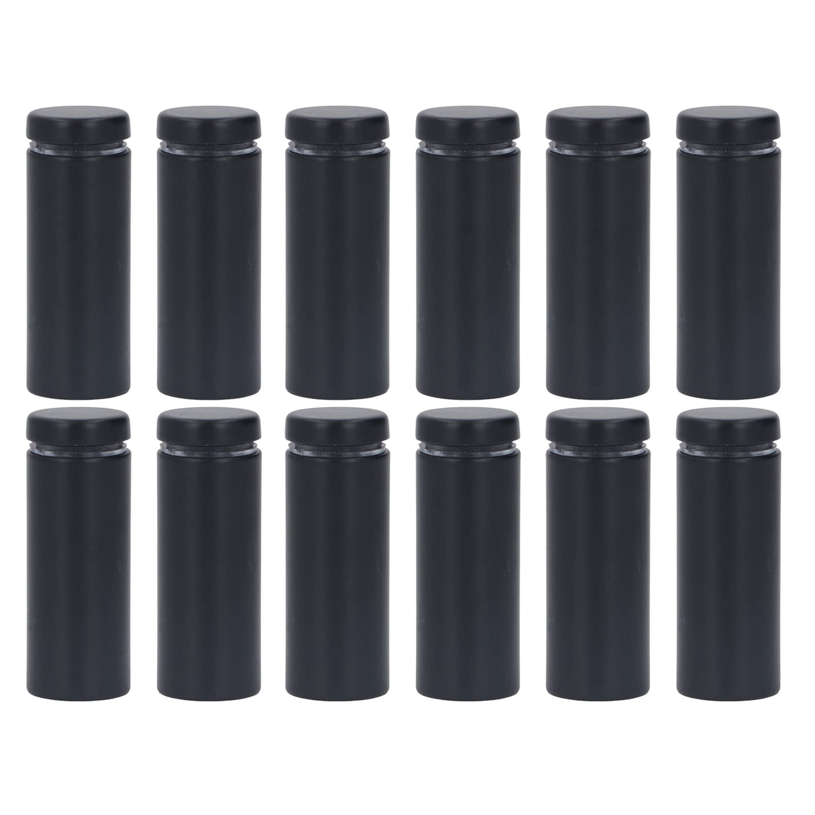 12PCS 19×50mm Advertising Nail Thickened Stainless Steel Stable Polished Surface Matte Black Standoff Screws Acrylic Plate Advertising Nails Mirror Fixing Nails for Gallery