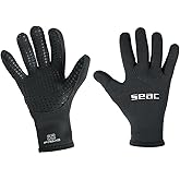Seac Prime, 2 mm Neoprene Diving Gloves, Nylon Lined, Non-Slip Palm