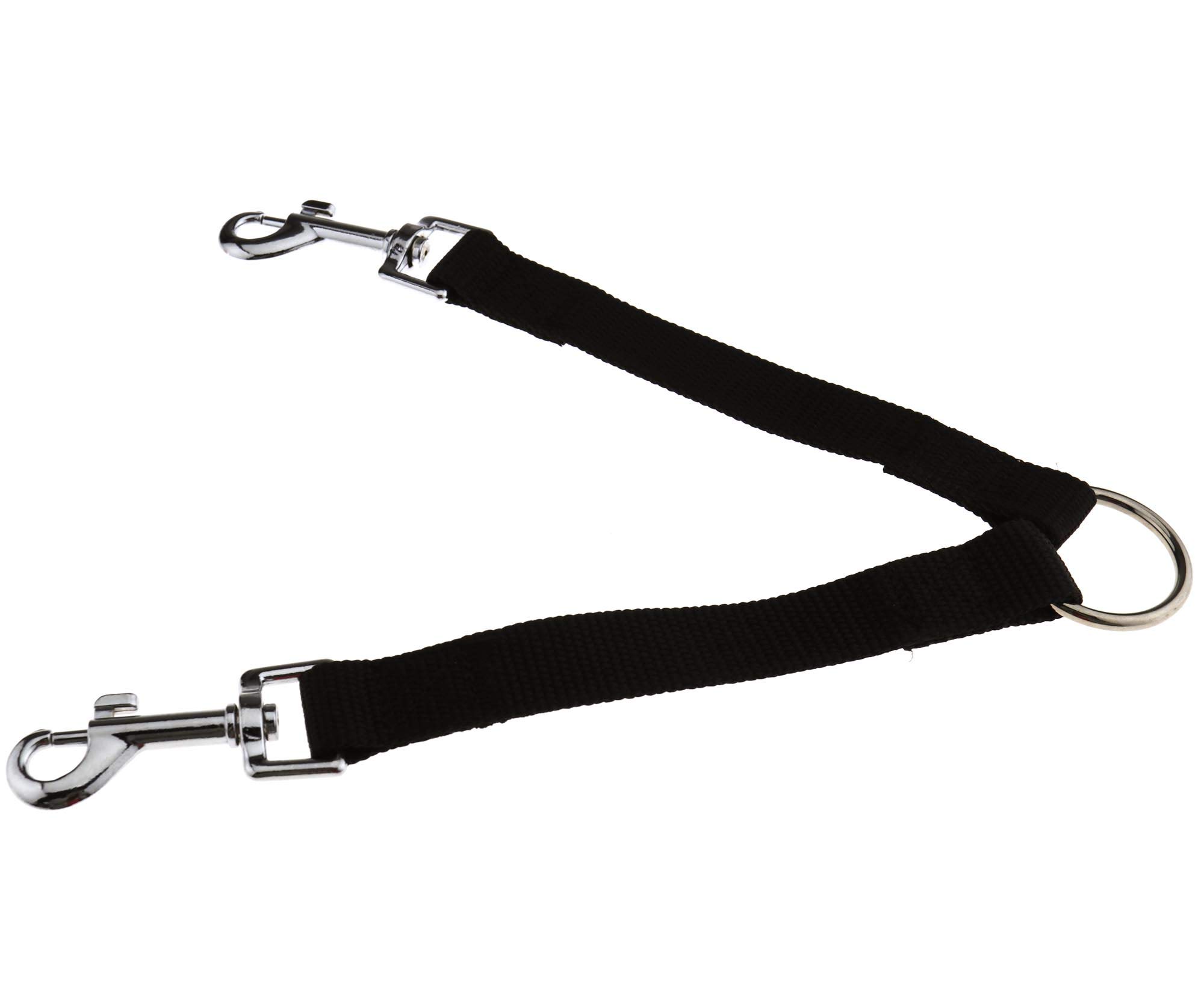 BIYM Coupler Dog Leash Double Lead Twin Lead Walk 2 Dogs On 1 Lead Nylon Black 23cm Length Each Leash