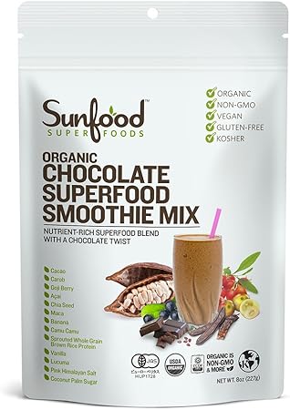 Amazon サンフードスーパーフーズ Sunfood Superfoods オーガニック チョコレート スーパーフードスムージーミックスg 有機jas認証付 国内正規品 227グラム サンフードスーパーフーズ Sunfood Superfoods バス用品セット 通販