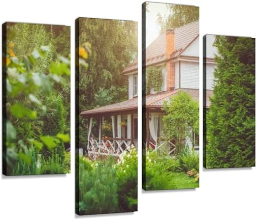 Amazon Com Igoone 4 Paneles Lienzo Cuadros Otono En Vermont