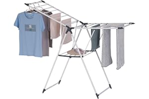 YUBELLES 61.81 * 24.02 * 39.37in Clothes Drying Rack, Gullwing Space-Saving Laundry Rack, Space Saving Laundry Drying Rack, Easy Storage Laundry Indoor and Outdoor Use